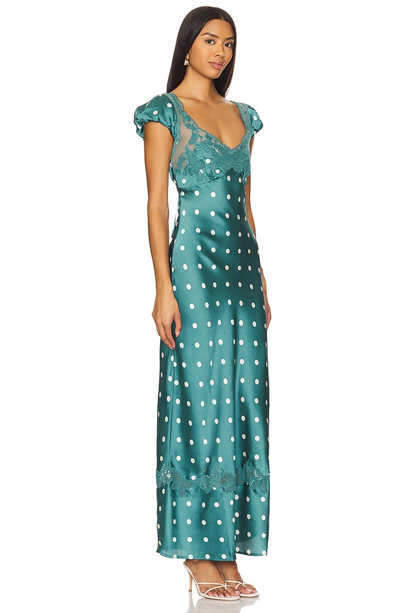 view 2 of 3 ROBE MI-LONGUE FREE PEOPLE BUTTERFLY BABE in Jade Combo