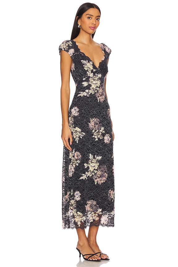 view 2 of 4 FREE PEOPLE BUTTERFLY BABE レースマキシドレス in Black Combo