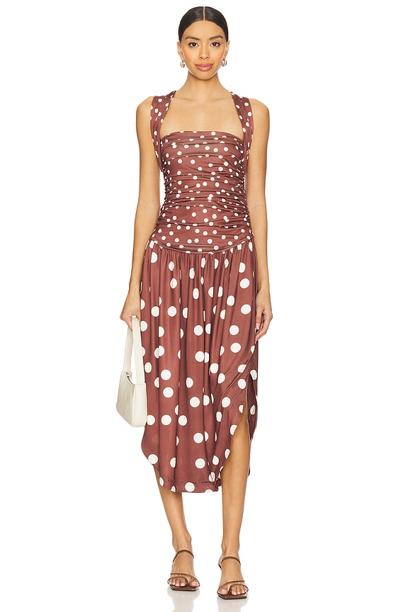 view 2 of 4 ROBE MI-LONGUE FREE PEOPLE RAYLON in Chocolate Combo