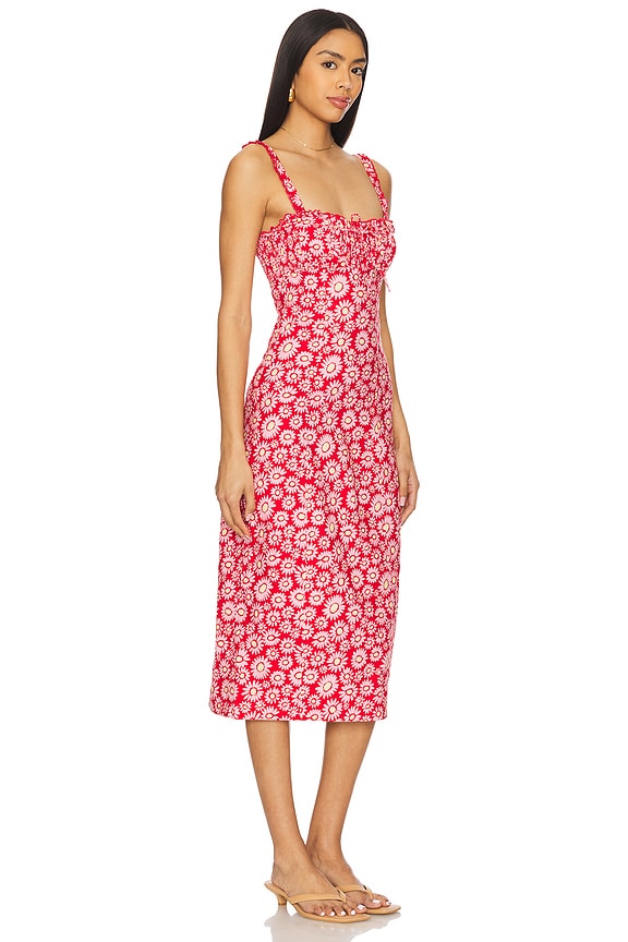 view 2 of 3 Lucinda Printed Midi Dress in Tomato Daisy