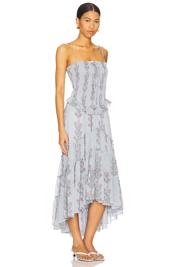 view 2 of 3 Alejandra Midi Dress in Soft Blue Combo