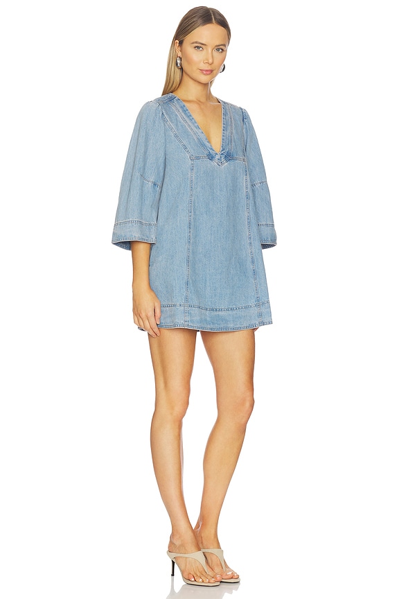 view 2 of 3 Goldie Baloon Sleeve Dress in Celestial Blue