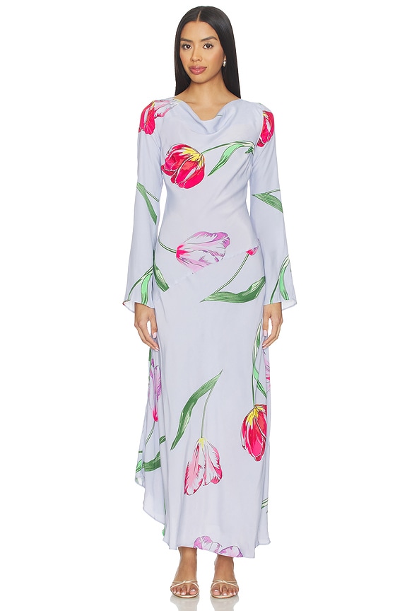 view 1 of 4 Zadie Diagonal Seam Midi Dress in Spring Combo