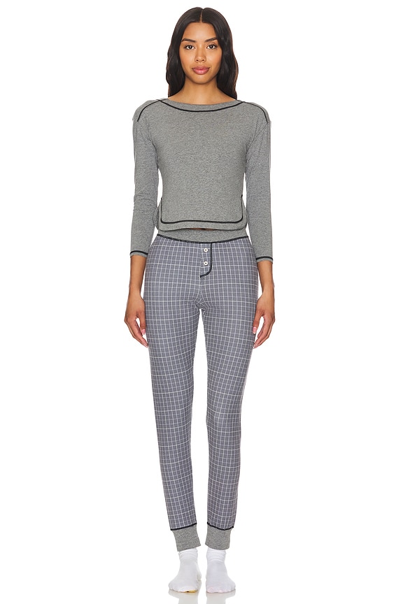 view 1 of 3 x Intimately FP Chill Evening Pj Set in Charcoal Combo