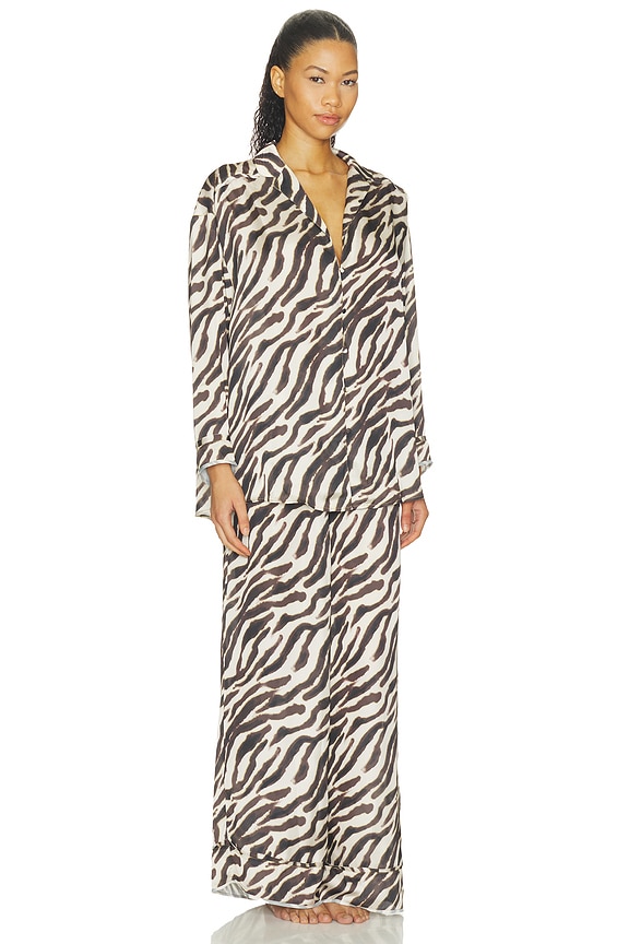 view 2 of 5 X Intimately Dreamy Days Pajama Set in Tea Combo- Zebra