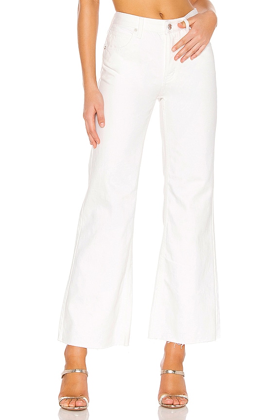 Free People High Rise Straight Flare in White | REVOLVE
