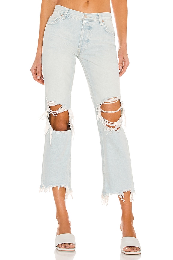 Free People Maggie Mid Rise Jean in Paradise Blue | REVOLVE