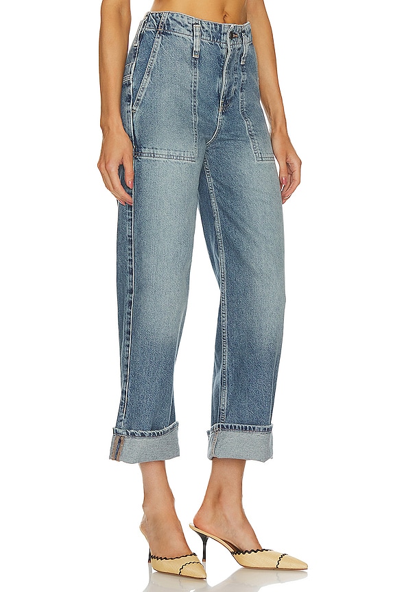 view 2 of 4 JEAN TAILLE MOYENNE À REVERS FREE PEOPLE MAJOR LEAGUES in Envy