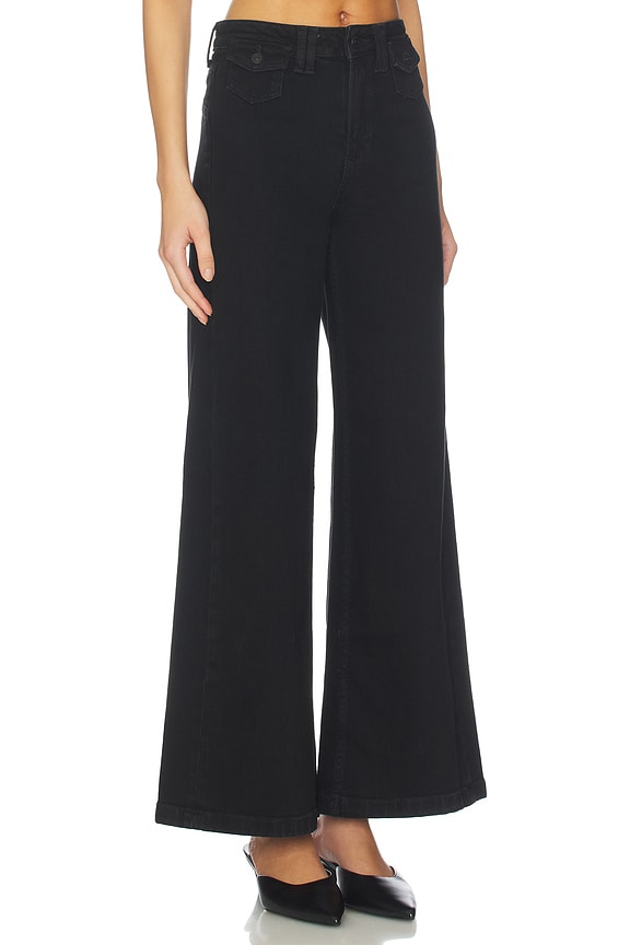 view 2 of 6 x We The Free Kellee High Rise Palazzo In Black Eyeliner in Black Eyeliner