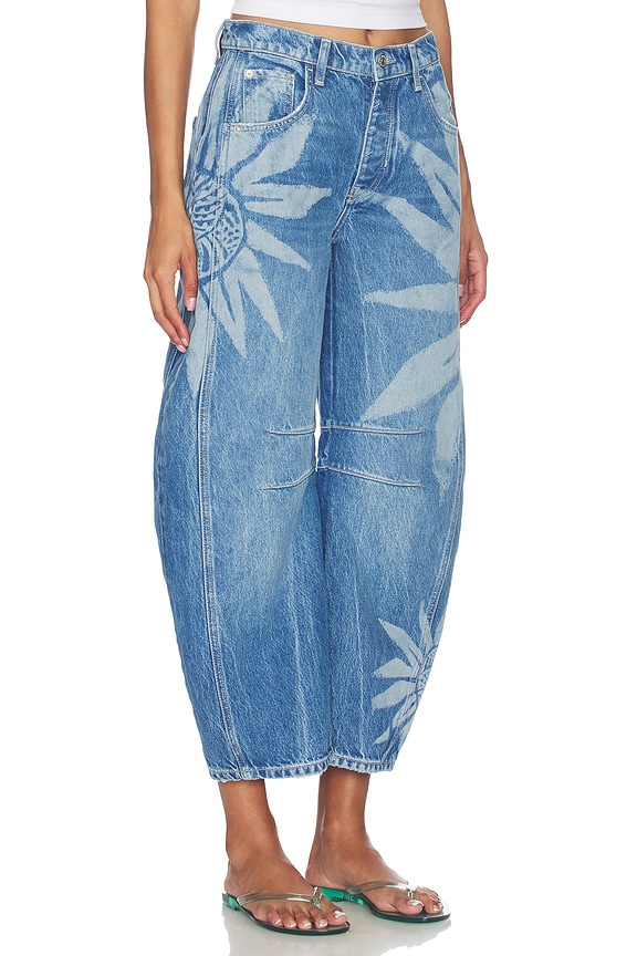 view 2 of 6 Good Luck Printed Barrel Jean in Sun Fade