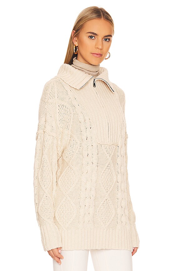 view 2 of 4 PULL AVEC GLISSIÈRE FREE PEOPLE DRIFTWOOD CABLE POLO in Ivory