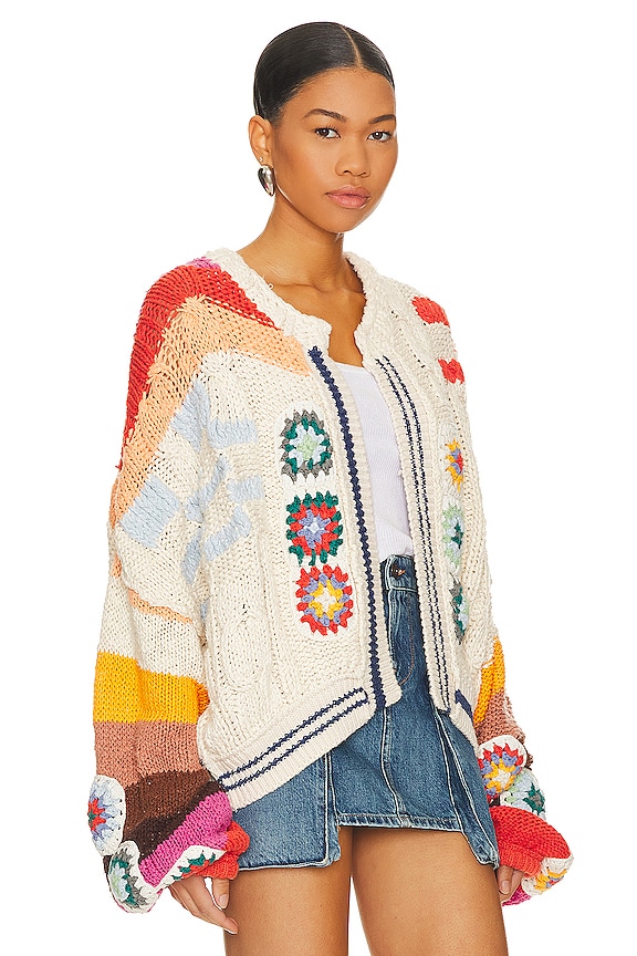 view 2 of 5 КАРДИГАН FREE PEOPLE CLEAR SKIES in Cream Combo