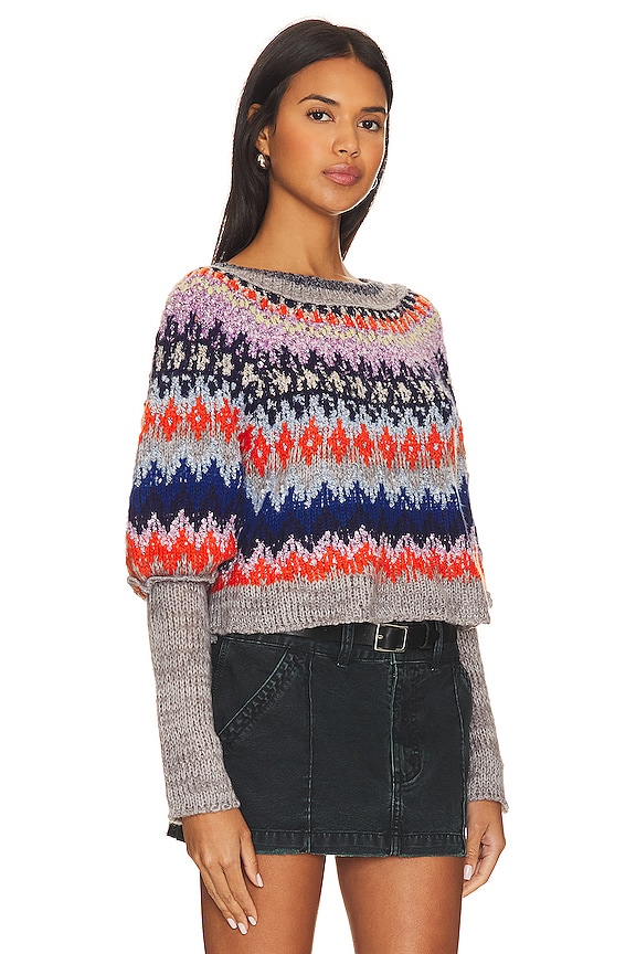 view 2 of 4 Home For The Holidays Pullover in Heather Grey in Heather Grey Combo