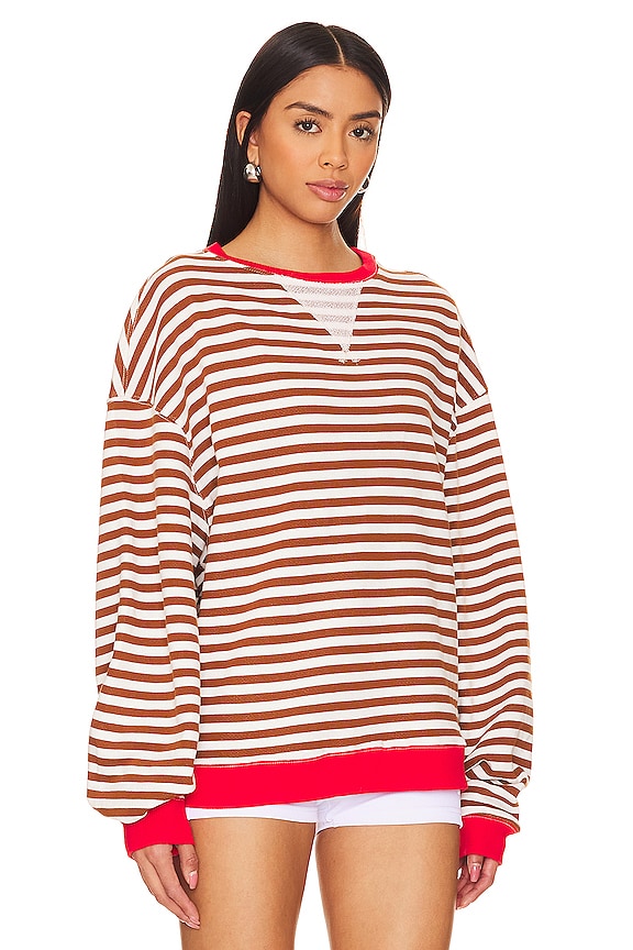 view 2 of 4 x We The Free Classic Striped Crew in Coffee Combo