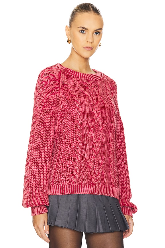 view 2 of 4 Frankie Cable Sweater in Cherry