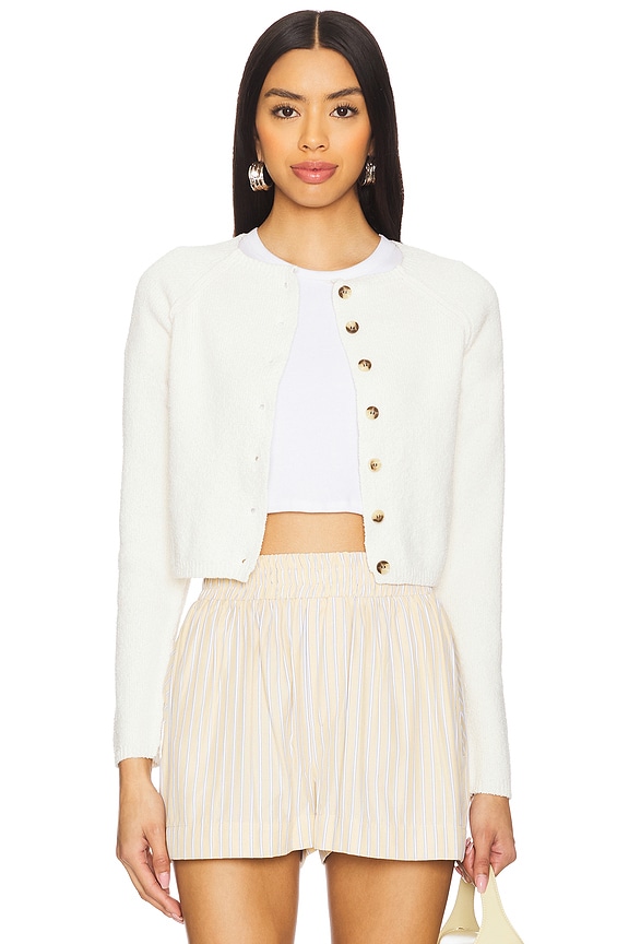 view 2 of 5 FREE PEOPLE SYDNEY SHRUNKEN カーディガン in Optic White