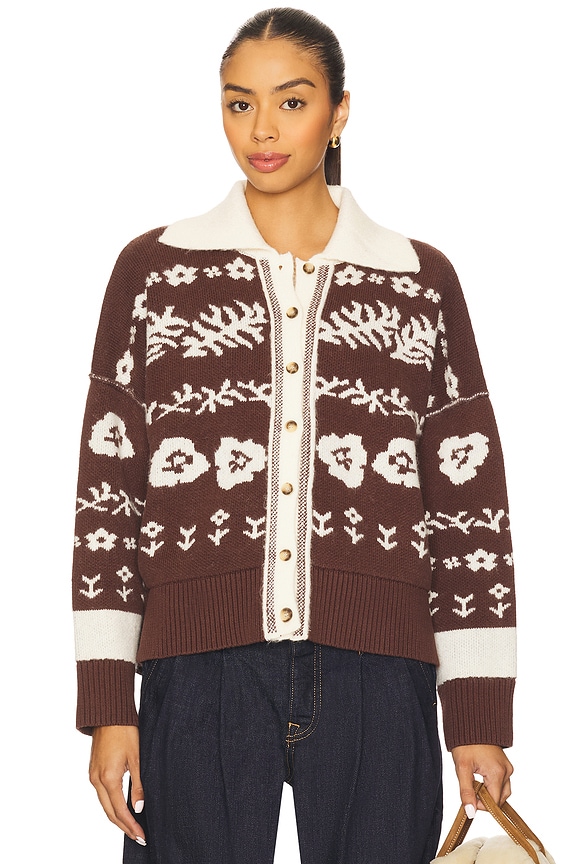 view 2 of 5 Shelby Cardigan in Chocolate