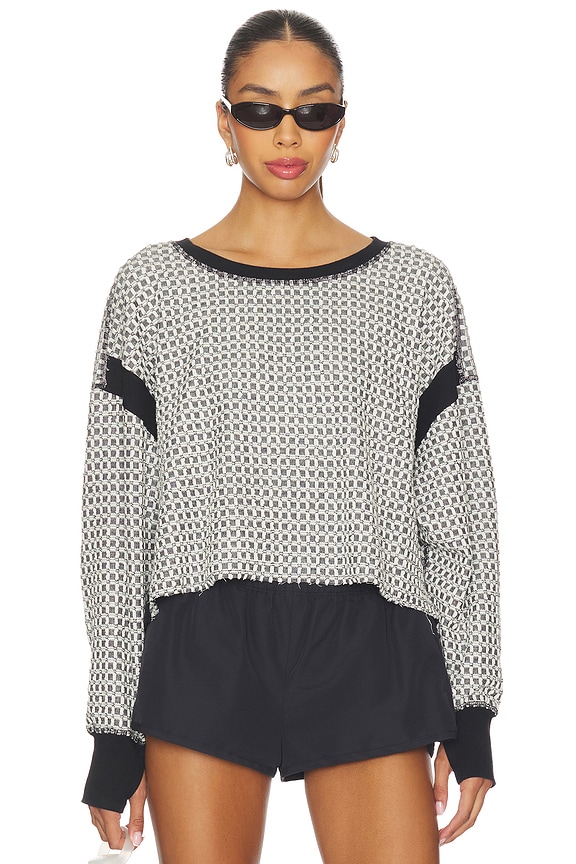 view 2 of 6 x FP Movement My Time Layer Textured Reversible Sweatshirt in Black & White