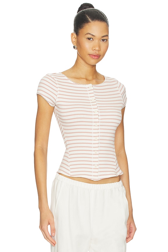 view 2 of 5 JERSEY MOST WANTED STRIPED in Mauve & Ivory Stripe