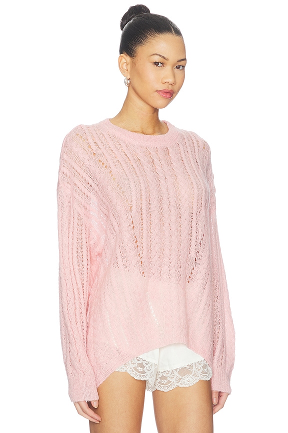 view 2 of 4 Sheer Luck Cable Sweater in Peach Skin