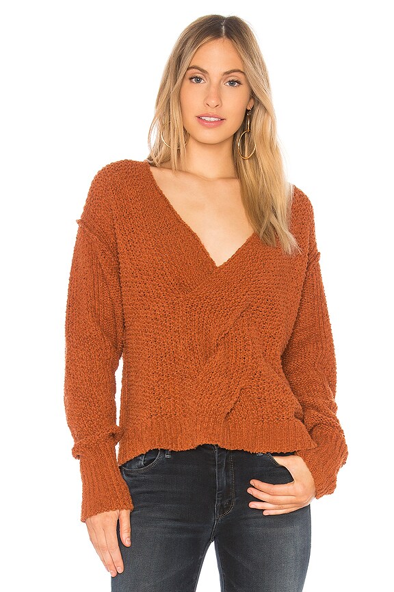 view 1 of 4 Coco V-Neck Sweater in Terracotta