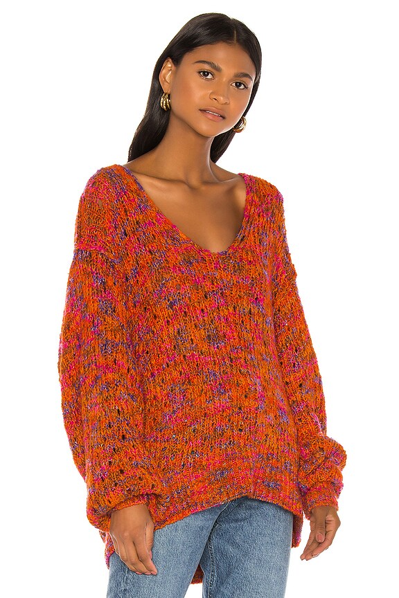 view 2 of 4 PULL EN GROSSE MAILLE HIGHLAND in Orange Combo