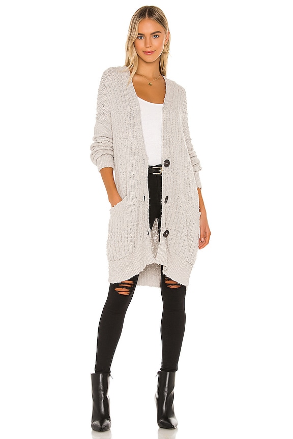 view 1 of 4 Sunset Drive Cardigan in Light Grey