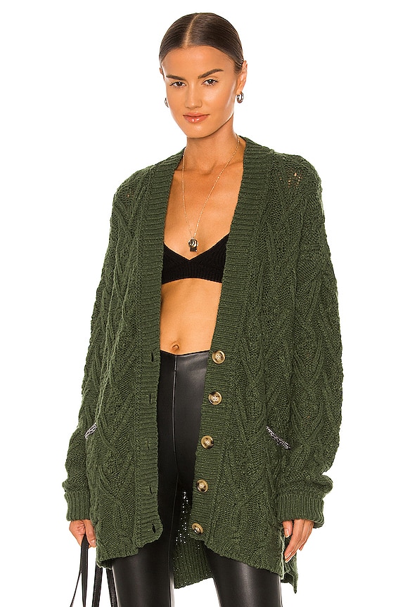 view 1 of 4 Montana Cable Cardi in Aged Pine