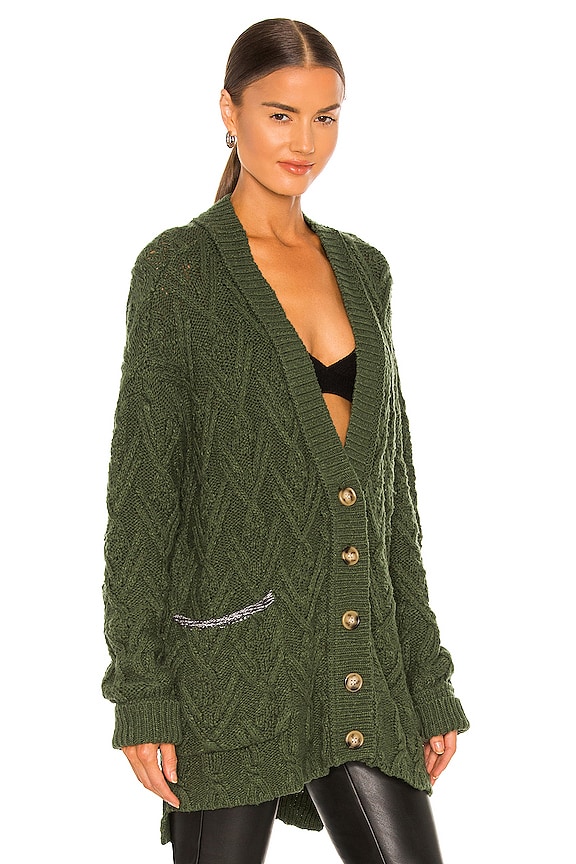 view 2 of 4 Montana Cable Cardi in Aged Pine