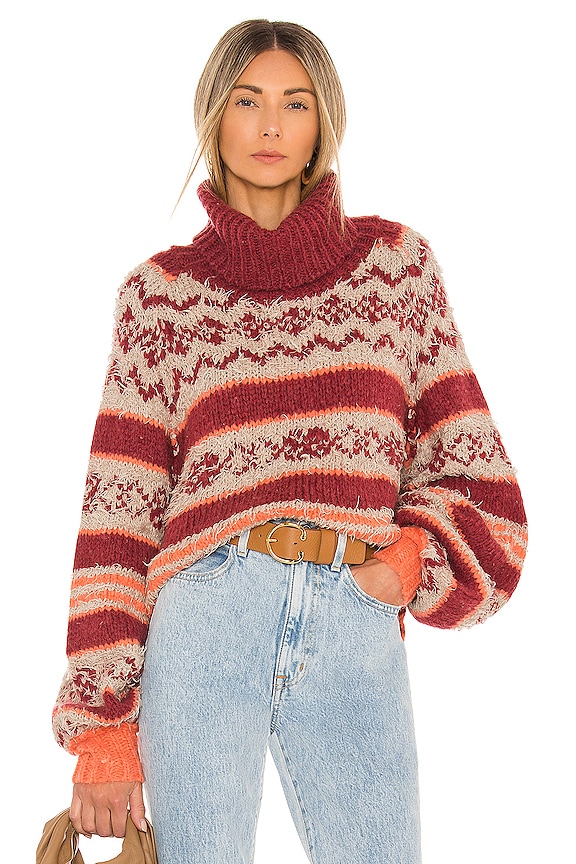 Free People Check Me Out Pullover in Holly Berry | REVOLVE