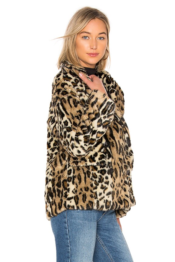 view 2 of 4 Kate Faux Fur Leopard Coat in Brown