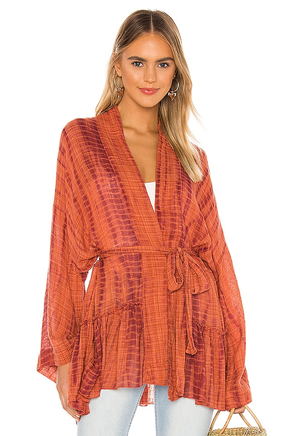 view 2 of 5 Sashi Tie Dye Kimono in Pink Combo