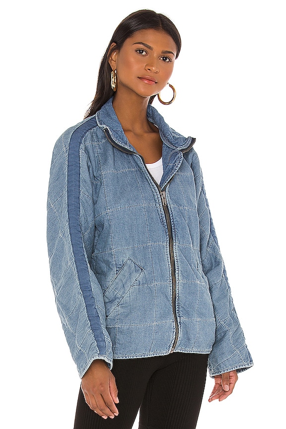 view 2 of 4 x We The Free Dolman Quilted Denim Jacket in Blue