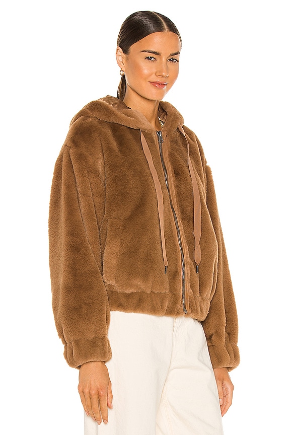 view 2 of 4 Freya Fur Hoodie in Cinnamon Sprinkle