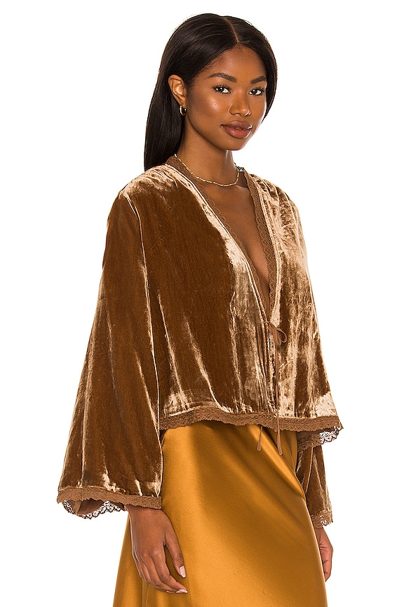 view 2 of 4 Velvet Bed Jacket in Joshua Tree