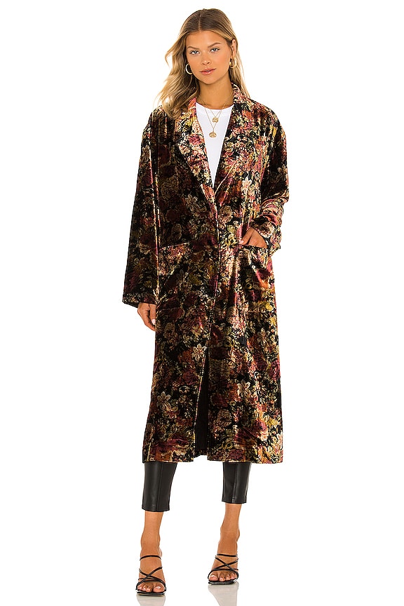 view 2 of 4 Simone Velvet Duster in Black Rose Combo