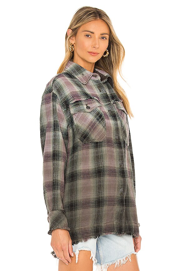 view 2 of 4 Anneli Plaid Shirt Jacket in Spanish Olive