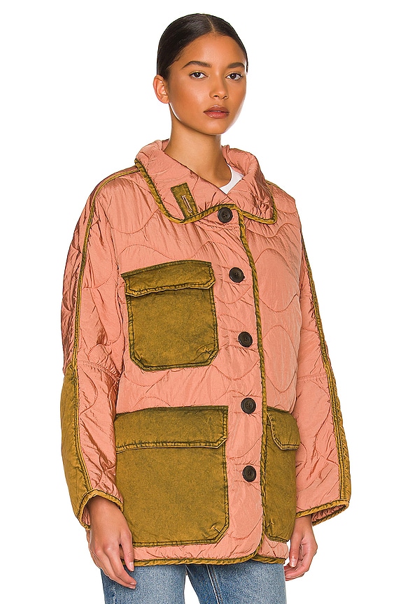 view 2 of 4 Mixed Military Dolman Jacket in Rose Combo