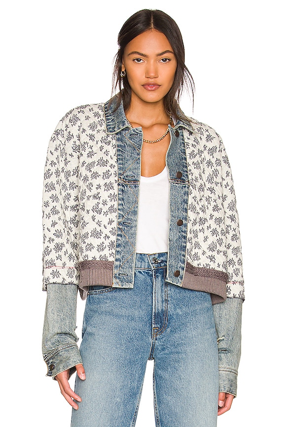 view 1 of 4 Ditsy Denim Jacket in Denim Combo