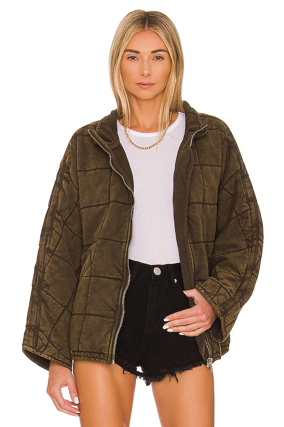 view 1 of 5 x We The Free Dolman Quilted Jacket in Dusted Military