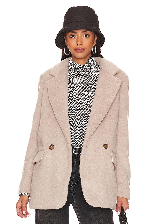 view 1 of 4 Mari Solid Blazer Peacoat in Light Coffee