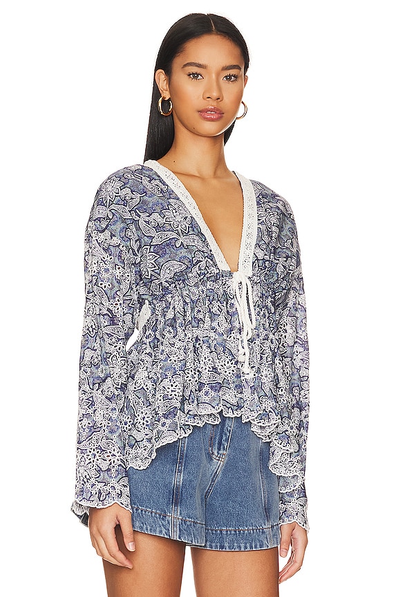 view 2 of 4 VESTE D’INTÉRIEUR FREE PEOPLE ANISSA in Blue Combo