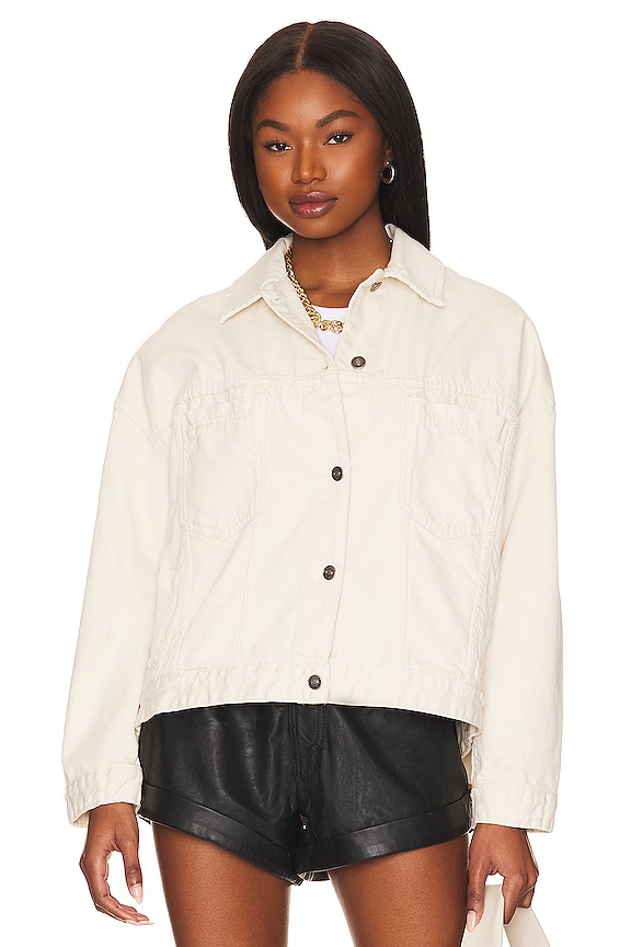 view 2 of 5 Opal Swing Denim Jacket in Bright Ecru