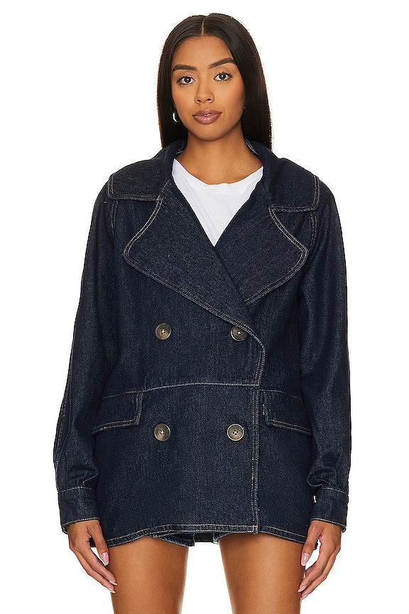 view 2 of 5 MANTEAU EN JEAN FREE PEOPLE CAR in Rinse Wash