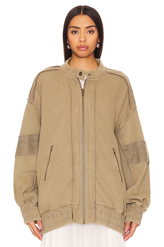 view 2 of 5 Lou Moto Zip In Olive Stone in Olive Stone