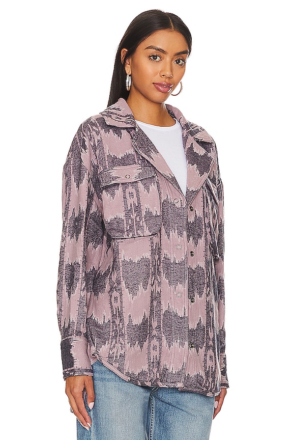 view 2 of 4 x We The Free Izzie Cargo Jacquard Shacket in Purple Combo