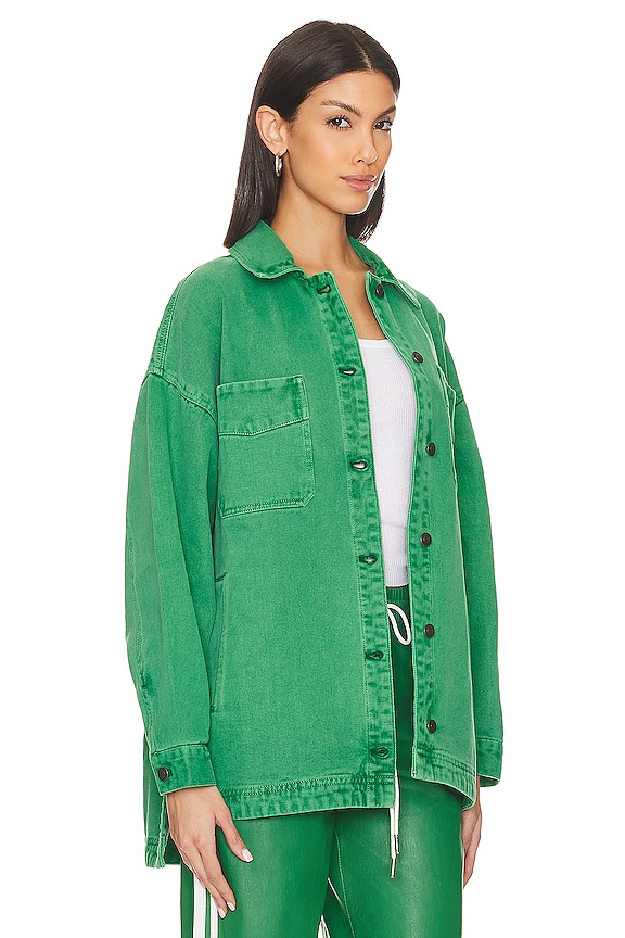 view 2 of 4 x We The Free Madison City Twill Jacket In Kelly Green in Kelly Green