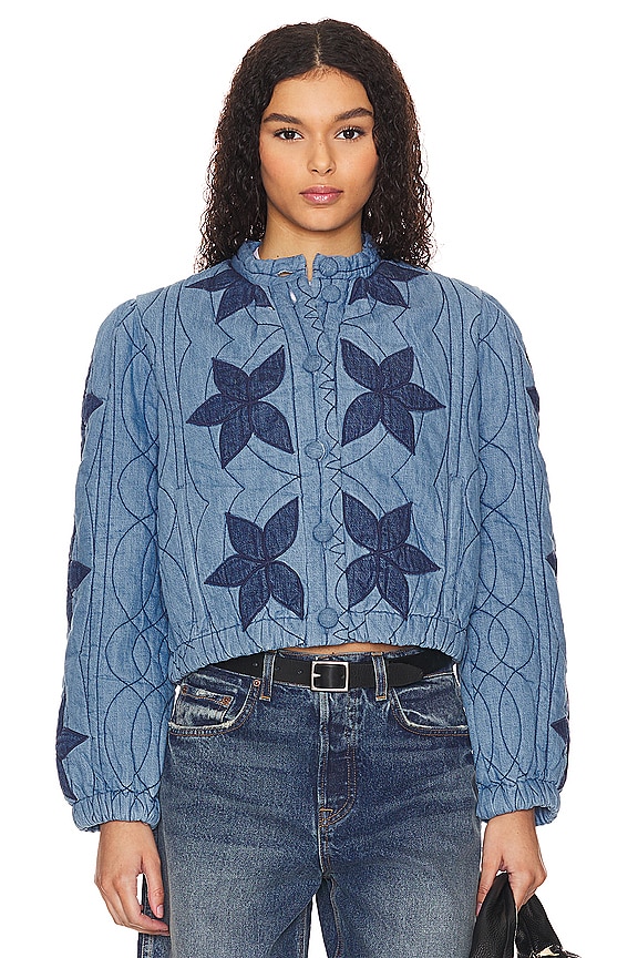view 2 of 5 FREE PEOPLE QUINN 퀼트 자켓 in Indigo Combo