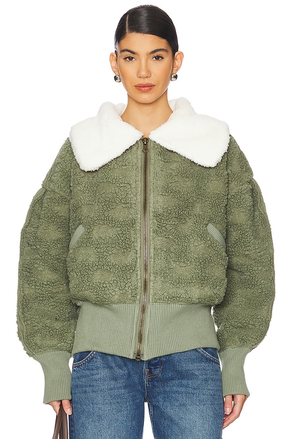 view 2 of 5 Cozy Up Faux Fur Cardi in Crystal Kelp Combo