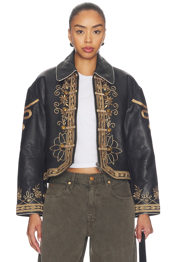 view 1 of 6 Lana Leather Jacket in Black